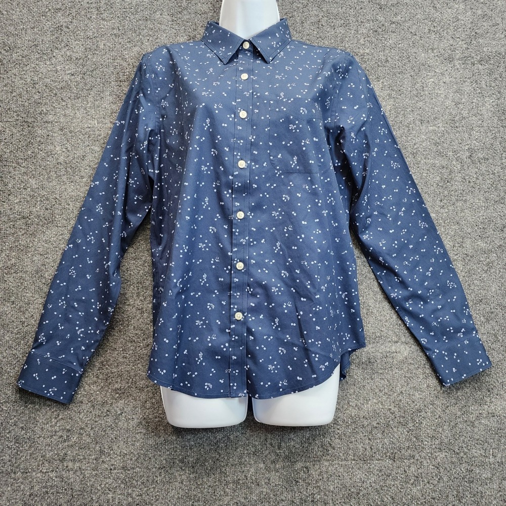 L.L.Bean Women's Small Floral Wrinkle Free Cotton Button Down Shirt Cottagecore